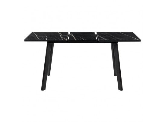 Стол Dublin раскладной 120-160х80х75 чёрный мрамор с чёрными ножками в Набережных Челнах
