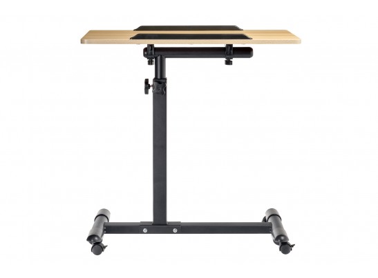 Стол многофункциональный на колёсах, 60x40 см, «РОЛЛИНГ»1 ножка, регул.высота, наклон столешницы, ограничит., мдф, металл, св.дерево, черный в Набережных Челнах