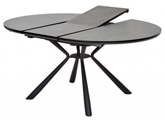 Стол TONDO раскладной 120-160х120х76см, темно-серый, испанская керамика в Набережных Челнах
