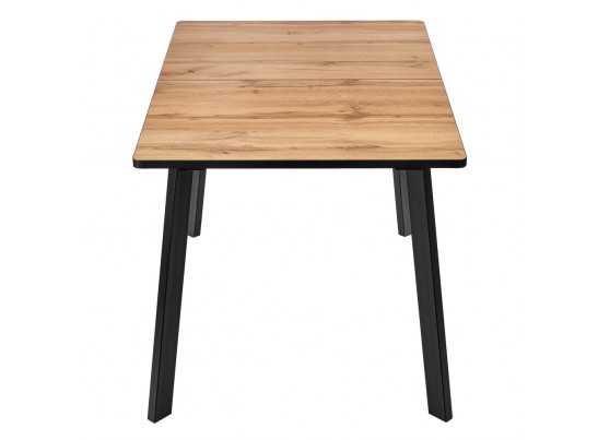 Стол Dublin раскладной 120-160х80х75 Дуб Вотан с чёрными ножками в Набережных Челнах