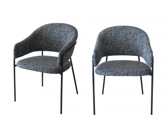 Комплект из 2-х стульев Felix черно-белый твид