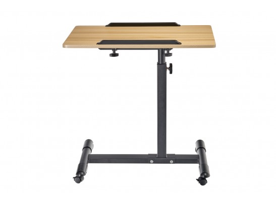 Стол многофункциональный на колёсах, 60x40 см, «РОЛЛИНГ»1 ножка, регул.высота, наклон столешницы, ограничит., мдф, металл, св.дерево, черный в Набережных Челнах