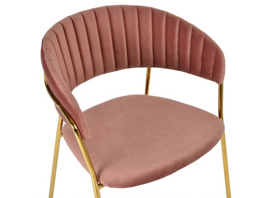 Комплект из 4-х стульев Turin пудровый с золотыми ножками в Набережных Челнах