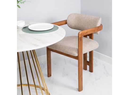 Стул Rich рогожка латте с ножками цвета орех в Набережных Челнах