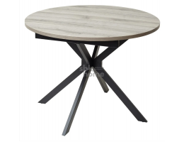 Стол D110-145 Дуб Шерман серый/каркас черный, ВЕГА, УТ-00004499