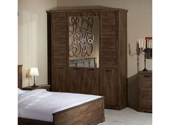 Шкаф 4-х дверный, Кантри (1860*558*2300) Орех Риббек темный, 11308 в Набережных Челнах