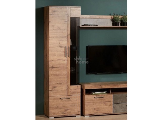 Пенал Д-3л со стеклом левый, Денвер (600*377*2020) Дуб Веллингтон, 31405 в Набережных Челнах