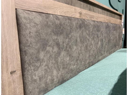 Мягкая вставка изголовья кровати Люкс 1600 (цельная), Денвер (1560*365*60) Серый, 933187 в Набережных Челнах