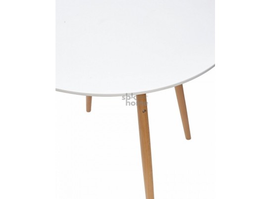 Стол 518-XWD-Y80 WHITE/ноги NATURAL D80 (800*800*740), 2280 в Набережных Челнах