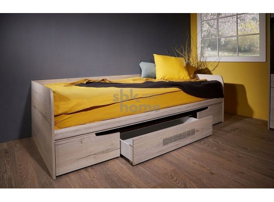 Кровать 900 с ящиками, Мале (2042*952*600) Дуб галифакс белый, 11226 в Набережных Челнах