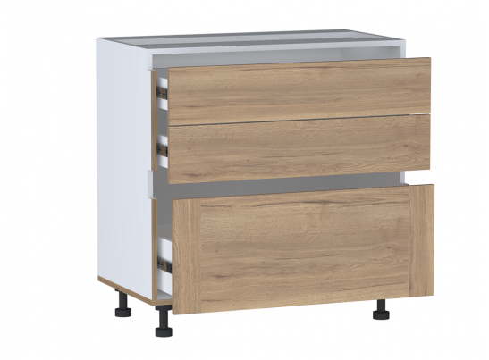 Стол с ящиками "Сити" 80 Дуб Галифакс натуральный в Набережных Челнах