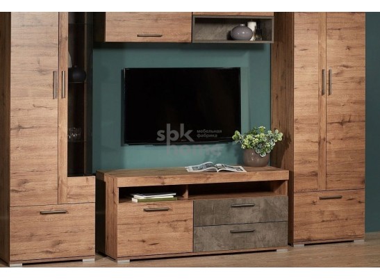 Тумба Д-4 под ТВ, Денвер (1300*450*576) Дуб Веллингтон, 31407 в Набережных Челнах