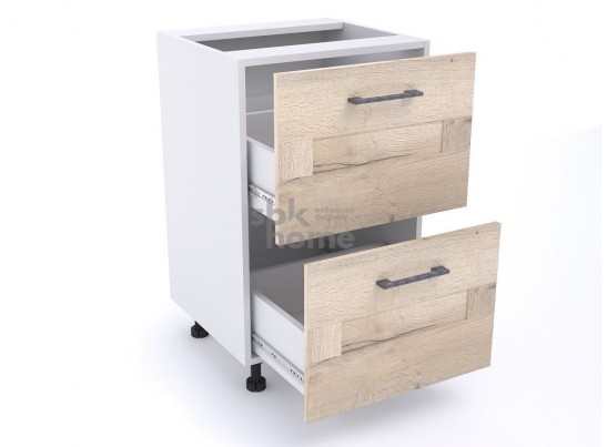 Стол с ящиками СЯ-60 (2), Дублин (600*470*820) Дуб галифакс белый, 21621 в Набережных Челнах