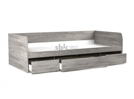 Кровать 900 с ящиками, Денвер (2042*952*600) Риббек серый, 11739 в Набережных Челнах