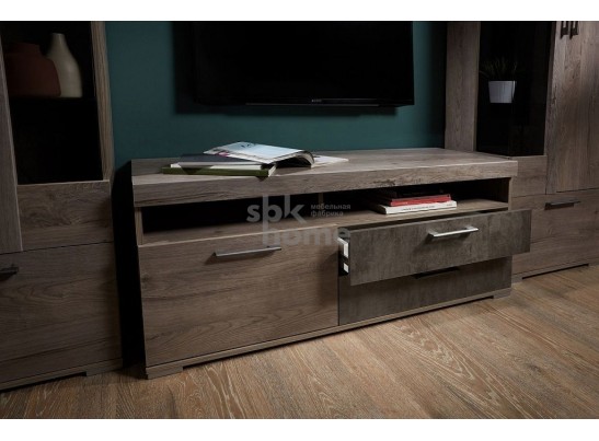 Тумба Д-4 под ТВ, Денвер (1300*450*576) Риббек серый, 31307 в Набережных Челнах