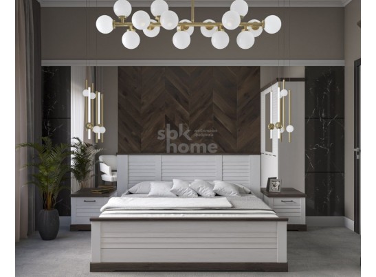 Кровать 1800, Кантри (2080*2095*1008) Сосна Андрерсен/Орех Риббек темный, 11405 в Набережных Челнах