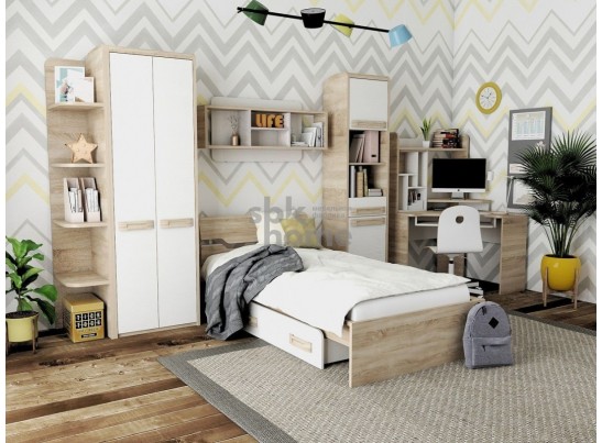 Кровать 900 с ящиком, Чемпион (1074*2103*790) Бардолино/Вудлайн, 40108 в Набережных Челнах