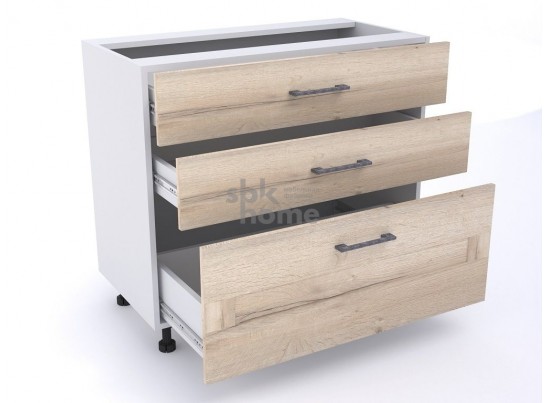 Стол с ящиками "Дублин"90 Дуб галифакс белый в Набережных Челнах