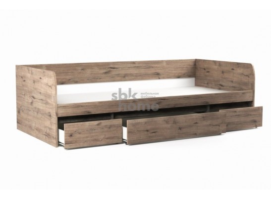 Кровать 900 с ящиками, Денвер (2042*952*600) Дуб Веллингтон, 11832 в Набережных Челнах