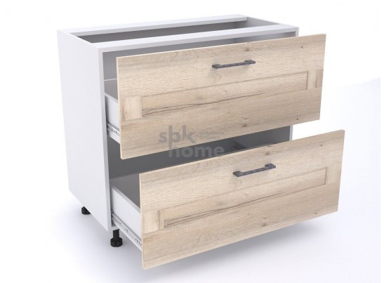 Стол с ящиками "Дублин" 90 Дуб галифакс белый в Набережных Челнах