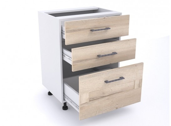 Стол с ящиками СЯ-60 (520), Дублин (600*520*820) Дуб галифакс белый, 21681 в Набережных Челнах