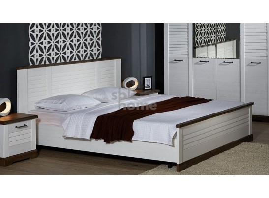 Кровать 1600, Кантри (1880*2095*1008) Сосна Андрерсен/Орех Риббек темный, 11404 в Набережных Челнах