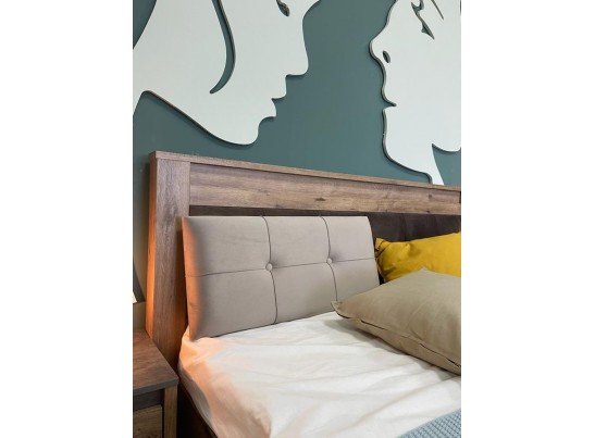 Мягкая вставка изголовья кровати Люкс 1800 светлая, Денвер (1760*365*60) Серый, 924156 в Набережных Челнах