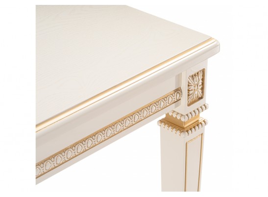 Деревянный стол Паветти 140(184)х85х77 слоновая кость / золото в Набережных Челнах