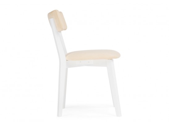 Деревянный стул Гилмар бежевый велюр / белый в Набережных Челнах