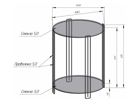 Кофейный столик SHT-CT34 черный глянец / черный муар в Набережных Челнах