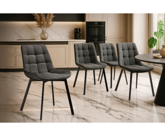 Комплект стульев Стронг 4 шт темно-серый / черный