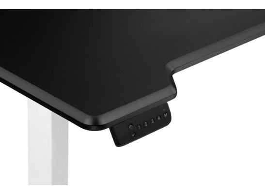 Компьютерный стол Маркос с механизмом подъема 140х80х75 черная шагрень / белый в Набережных Челнах