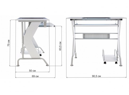 Компьютерный стол Uliss 90,5х50х75 в Набережных Челнах