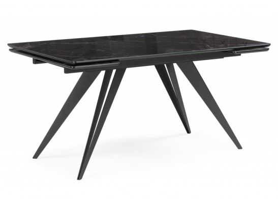 Стеклянный стол Дарвин 140(200)х80 черный мрамор / черный в Набережных Челнах