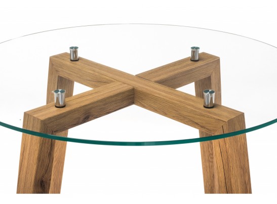 Стеклянный стол Ларс стекло / дуб монтана в Набережных Челнах