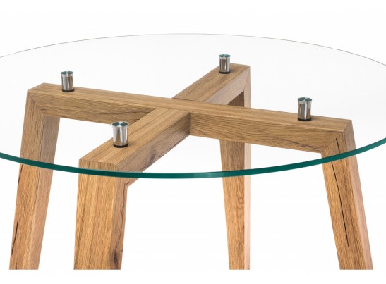 Стеклянный стол Ларс стекло / дуб монтана в Набережных Челнах