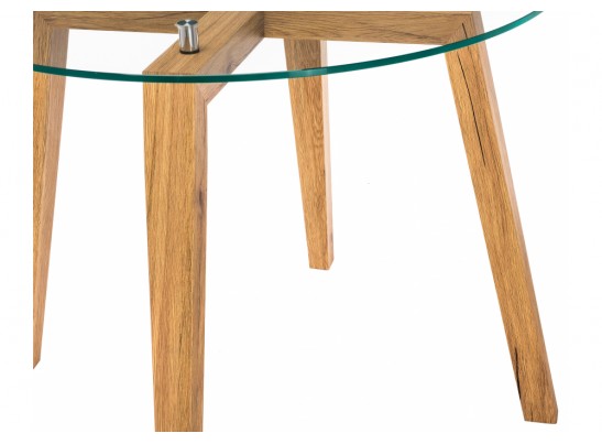 Стеклянный стол Ларс стекло / дуб монтана в Набережных Челнах