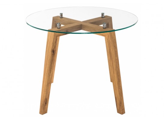 Стеклянный стол Ларс стекло / дуб монтана в Набережных Челнах