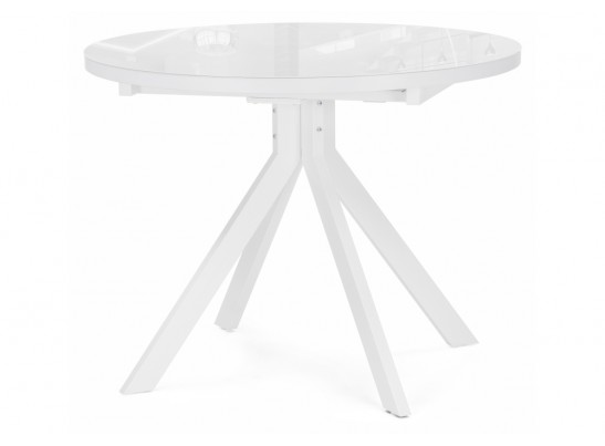 Стеклянный стол Веллор 110(145)х110х78 белый в Набережных Челнах