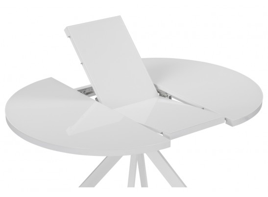 Стеклянный стол Веллор 110(145)х110х78 белый в Набережных Челнах