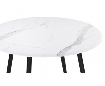 Деревянный стол Абилин 100х76 мрамор белый / черный матовый