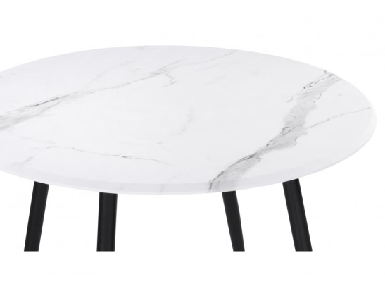 Деревянный стол Абилин 100 мрамор белый / черный матовый в Набережных Челнах