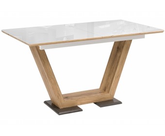 Стол на тумбе Иматра дуб монтана / белый