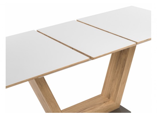 Стол на тумбе Иматра дуб монтана / белый в Набережных Челнах