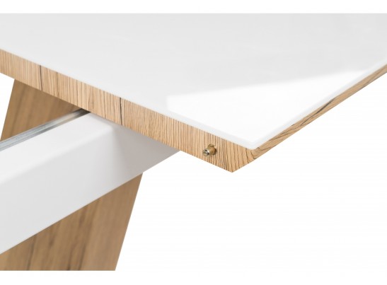 Стол на тумбе Иматра дуб монтана / белый в Набережных Челнах