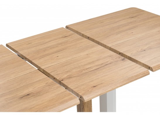 Стол на тумбе Санса 120 дуб монтана / белая шагрень в Набережных Челнах