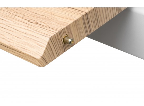 Стол на тумбе Санса 120 дуб монтана / белая шагрень в Набережных Челнах