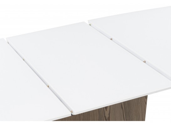 Стол на тумбе Теон 120 лиственница / пластина белая / белый в Набережных Челнах