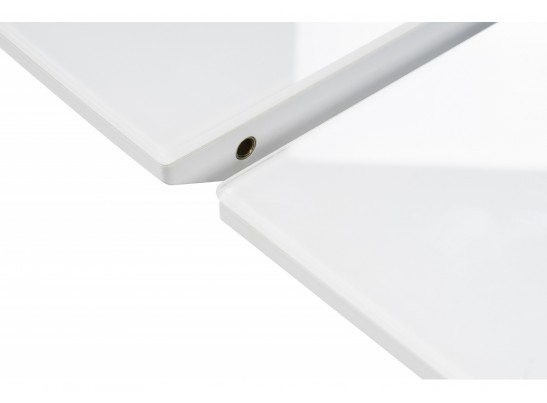 Стол на тумбе Теон 120 лиственница / пластина белая / белый в Набережных Челнах