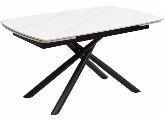 Стол Rivoli matt white marble sintered stone / black в Набережных Челнах